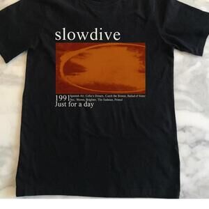 Slowdive Band Tee In Black And Orange